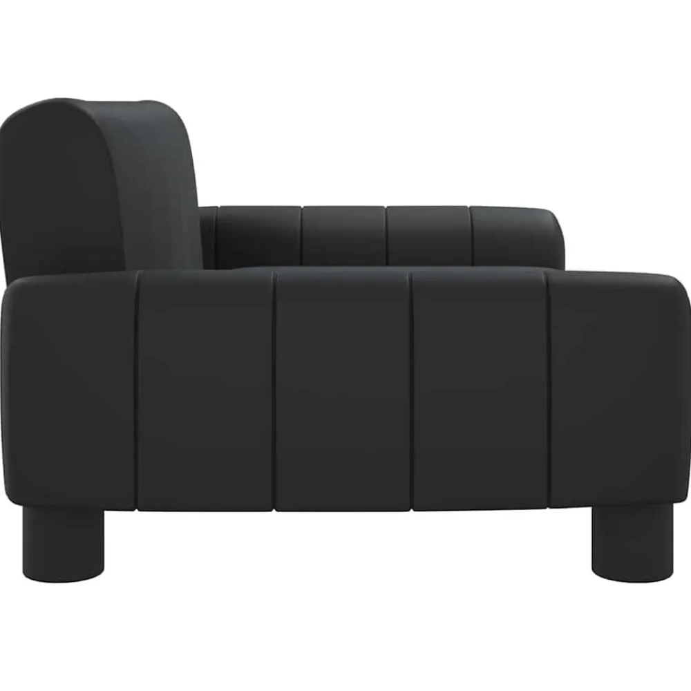vidaXL Sofá para niños de cuero sintético 70x45x30 cm Negro Discount