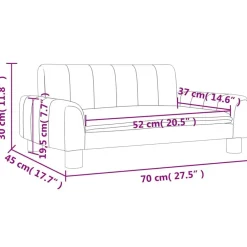 vidaXL Sofá para niños de cuero sintético 70x45x30 cm Negro Discount
