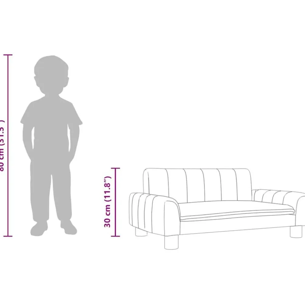 Niños vidaXL Mobiliario Para Bebés Y Niños Pequeños-Sofá para niños de cuero sintético 70x45x30 cm