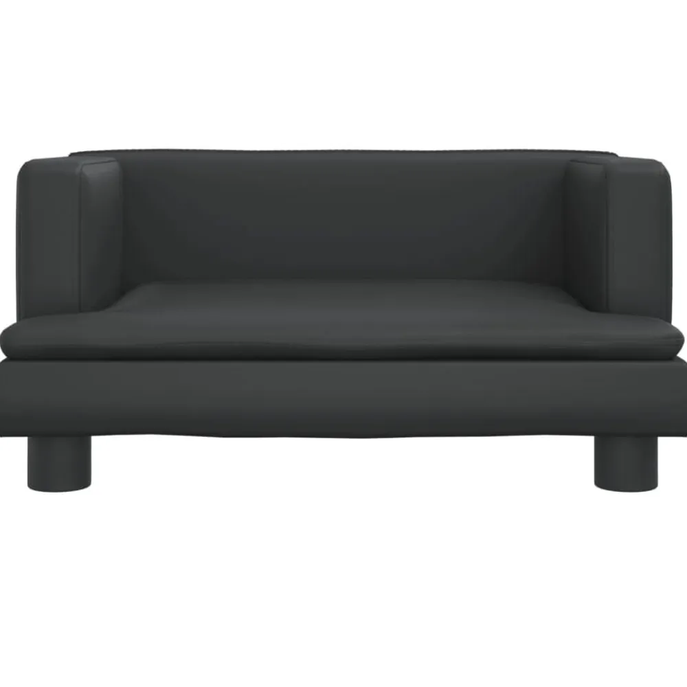 vidaXL Sofá para niños de cuero sintético 60x40x30 cm Negro