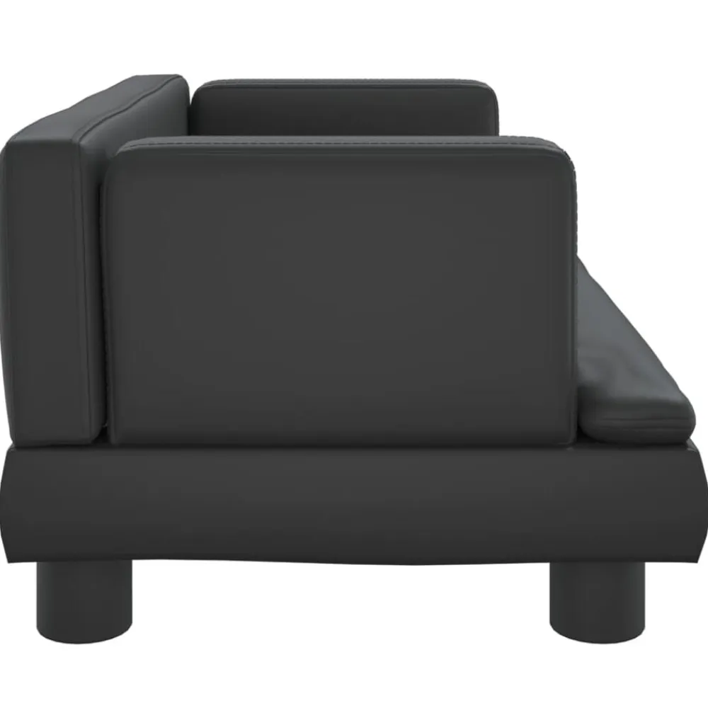 vidaXL Sofá para niños de cuero sintético 60x40x30 cm Negro