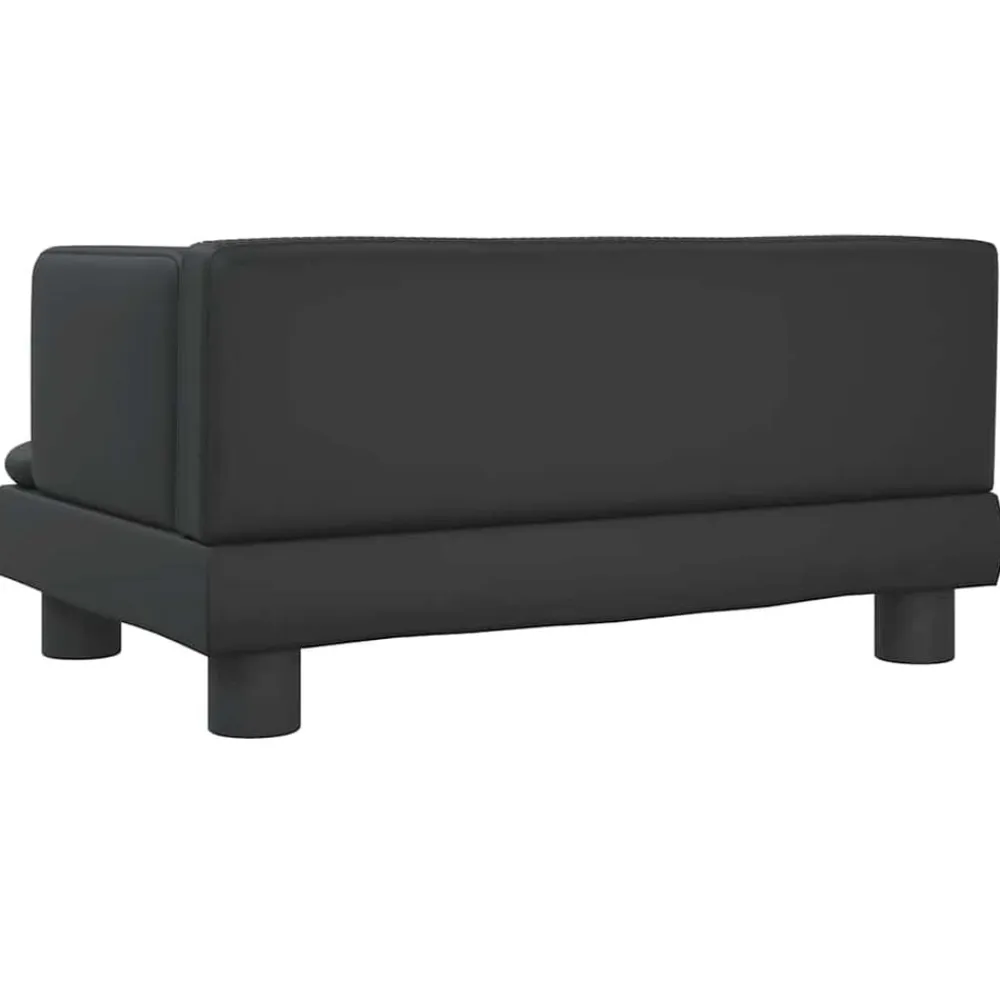 vidaXL Sofá para niños de cuero sintético 60x40x30 cm Negro