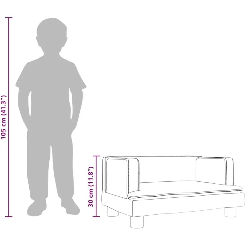 vidaXL Sofá para niños de cuero sintético 60x40x30 cm Negro