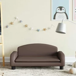 vidaXL Sofá para niños de cuero sintético marrón 70x45x30 cm Marr&oacute;n
