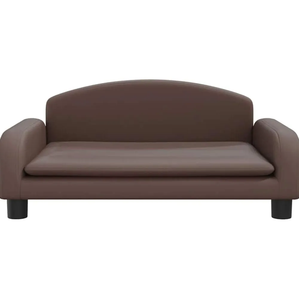 vidaXL Sofá para niños de cuero sintético marrón 70x45x30 cm Marrón