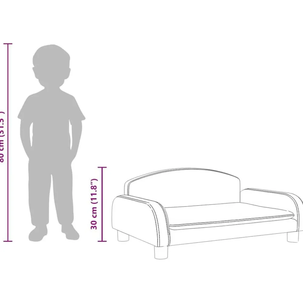 vidaXL Sofá para niños de cuero sintético marrón 70x45x30 cm Marrón