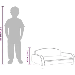 vidaXL Sofá para niños de cuero sintético marrón 70x45x30 cm Marrón