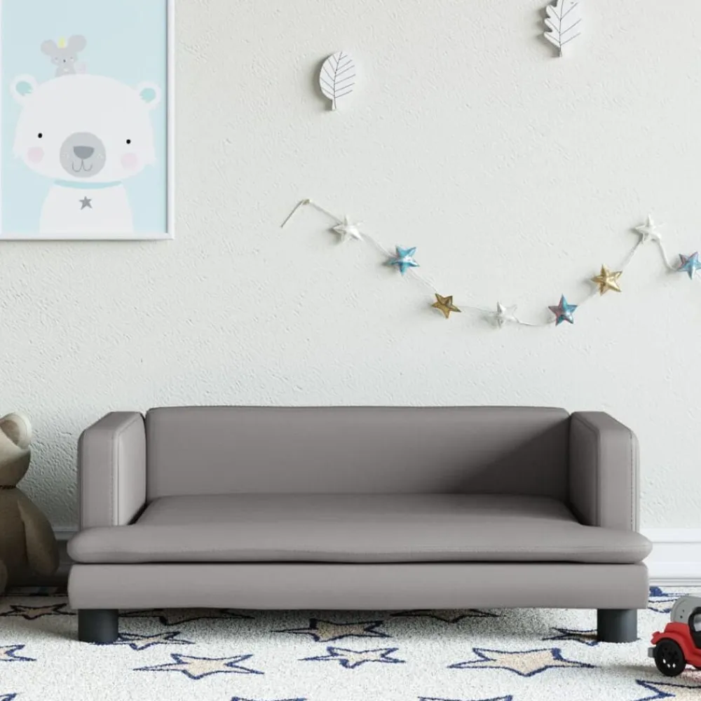 Niños vidaXL Mobiliario Para Bebés Y Niños Pequeños-Sofá para niños de cuero sintético 80x45x30 cm