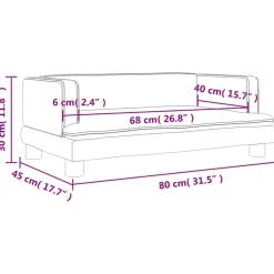 Niños vidaXL Mobiliario Para Bebés Y Niños Pequeños-Sofá para niños de cuero sintético 80x45x30 cm