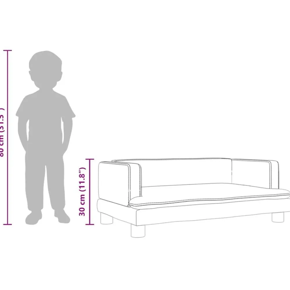 Niños vidaXL Mobiliario Para Bebés Y Niños Pequeños-Sofá para niños de cuero sintético 80x45x30 cm