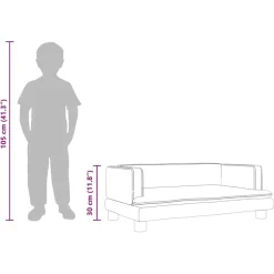 Niños vidaXL Mobiliario Para Bebés Y Niños Pequeños-Sofá para niños de cuero sintético 80x45x30 cm