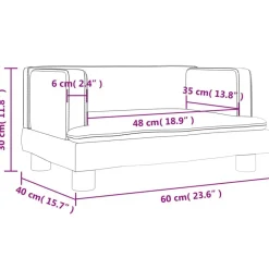 Niños vidaXL Mobiliario Para Bebés Y Niños Pequeños-Sofá para niños de cuero sintético 60x40x30 cm