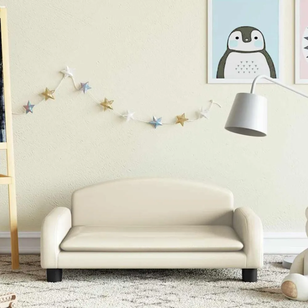 Niños vidaXL Mobiliario Para Bebés Y Niños Pequeños-Sofá para niños de cuero sintético 70x45x30 cm