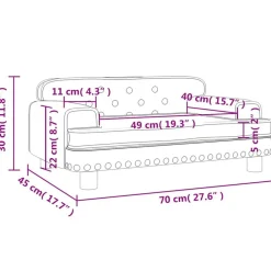 vidaXL Sofá para niños de terciopelo 70x45x30 cm Azul Outlet