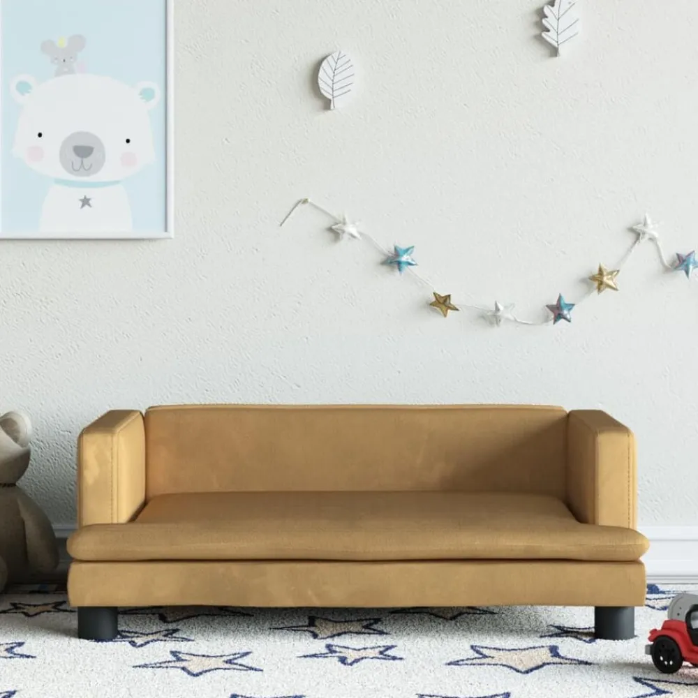 vidaXL Sofá para niños de terciopelo marrón 80x45x30 cm Marrón Online