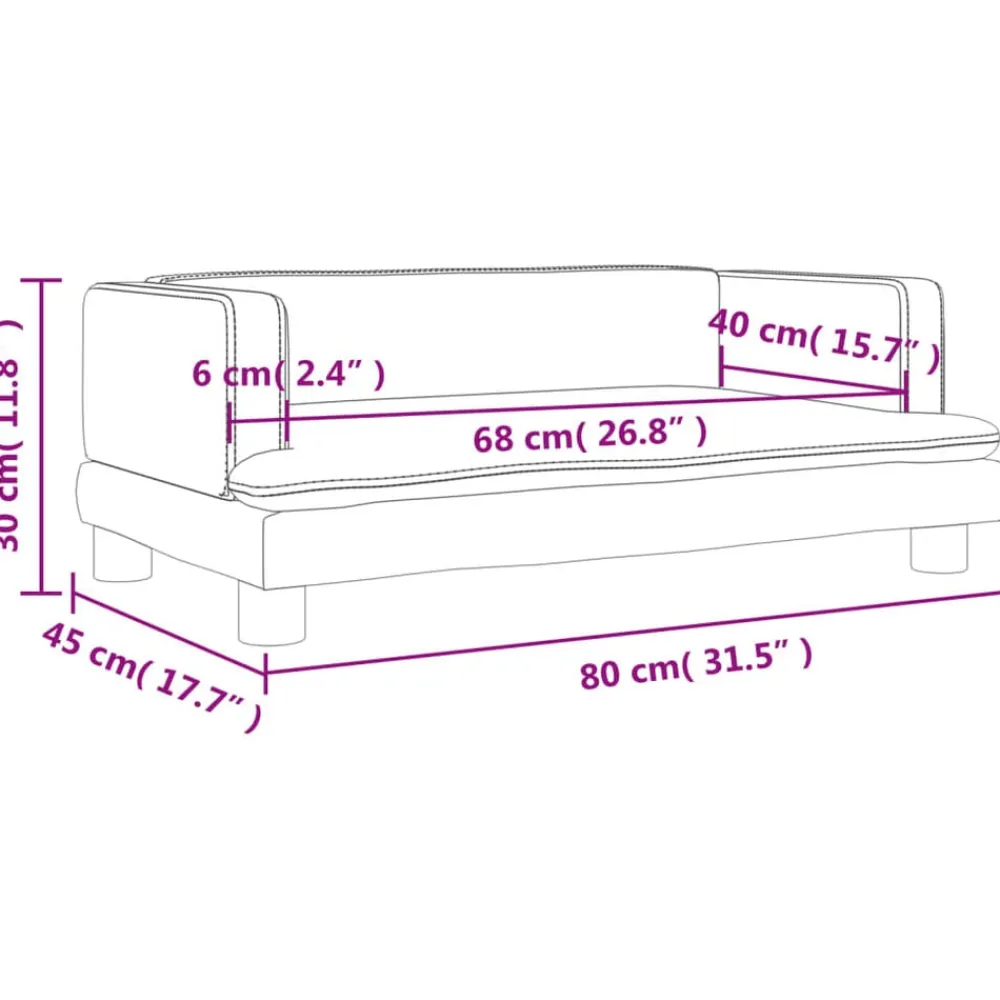 vidaXL Sofá para niños de terciopelo marrón 80x45x30 cm Marrón Online