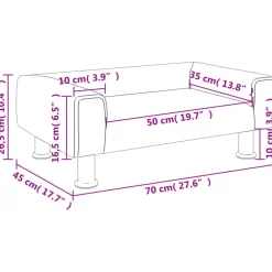 vidaXL Sofá para niños de terciopelo 70x45x26,5 cm Crema Hot
