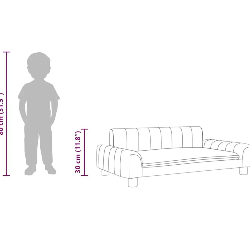 vidaXL Sofá para niños de tela 90x53x30 cm Crema Discount