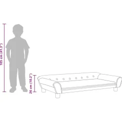 Niños vidaXL Mobiliario Para Bebés Y Niños Pequeños-Sofá para niños de terciopelo marrón 100x50x26 cm