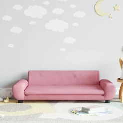 vidaXL Sofá para niños de terciopelo 100x54x33 cm Rosa Discount