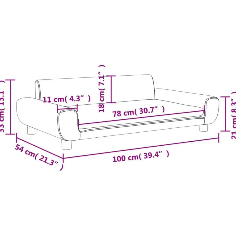 vidaXL Sofá para niños de terciopelo 100x54x33 cm Rosa Discount