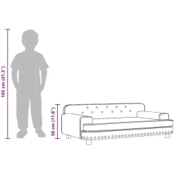 Niños vidaXL Mobiliario Para Bebés Y Niños Pequeños-Sofá para niños de terciopelo marrón 90x53x30 cm