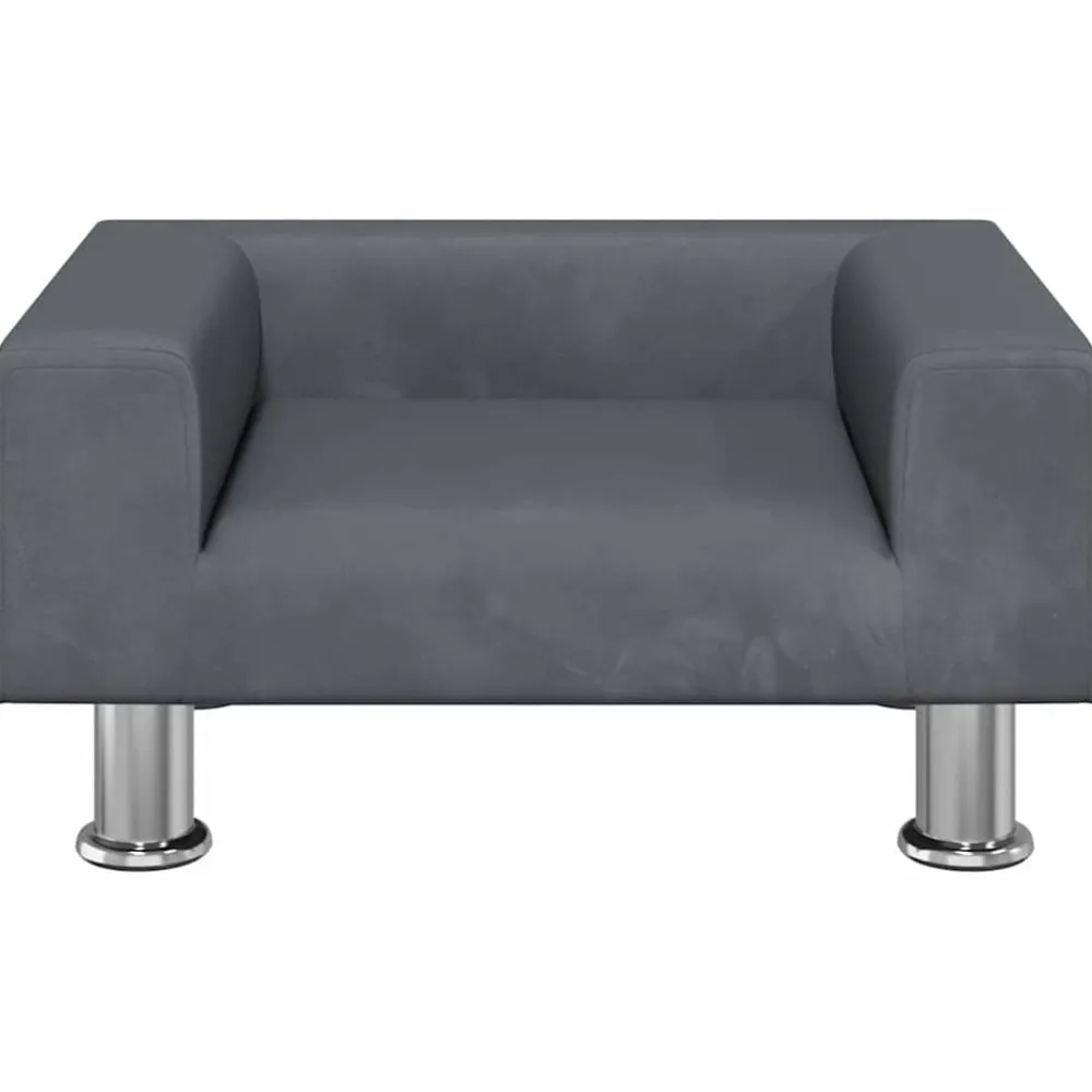 vidaXL Sofá para niños de terciopelo 50x40x26,5 cm Gris oscuro