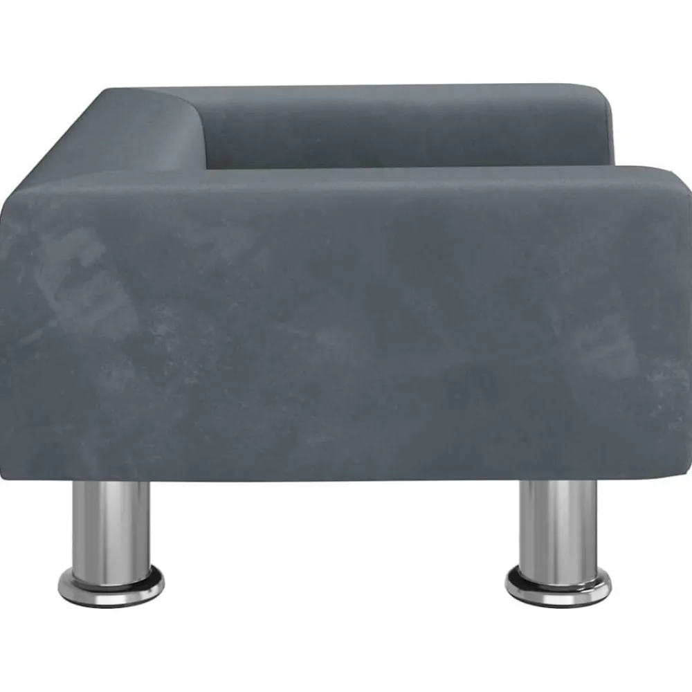 vidaXL Sofá para niños de terciopelo 50x40x26,5 cm Gris oscuro