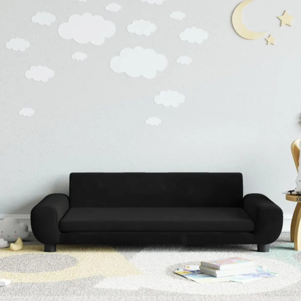 vidaXL Sofá para niños de terciopelo 100x54x33 cm Negro Best