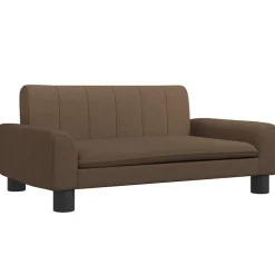 Niños vidaXL Mobiliario Para Bebés Y Niños Pequeños-Sofá para niños de tela marrón 70x45x30 cm