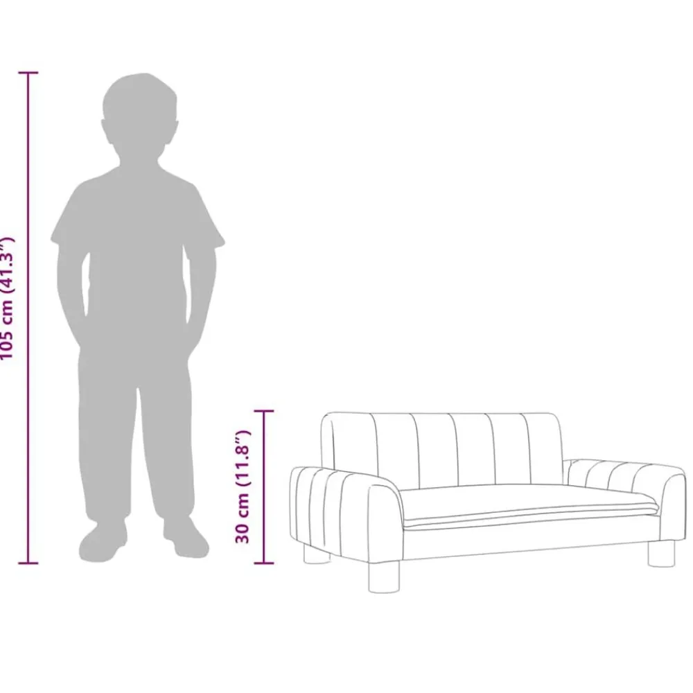 Niños vidaXL Mobiliario Para Bebés Y Niños Pequeños-Sofá para niños de tela marrón 70x45x30 cm