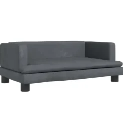vidaXL Sofá para niños de terciopelo 80x45x30 cm Gris oscuro Discount
