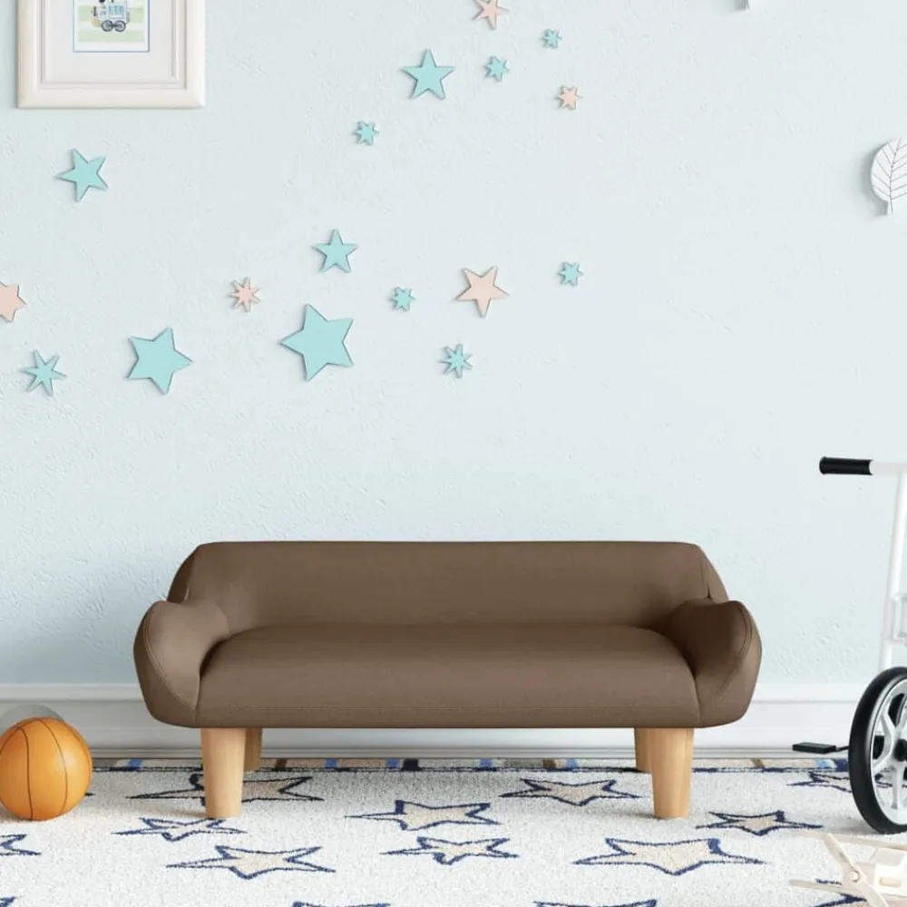 vidaXL Sofá para niños de tela marrón 70x40x24 cm Marrón New