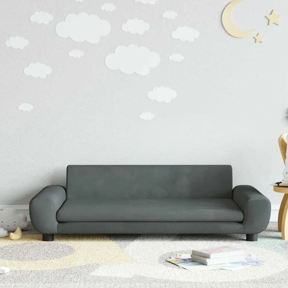Niños vidaXL Mobiliario Para Bebés Y Niños Pequeños-Sofá para niños de terciopelo 100x54x33 cm