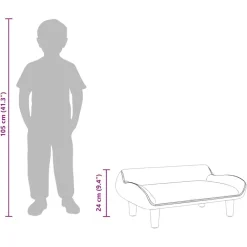 vidaXL Sofá para niños de terciopelo 70x40x24 cm Crema New
