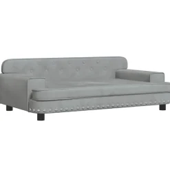 vidaXL Sofá para niños de terciopelo 90x53x30 cm Gris claro Outlet