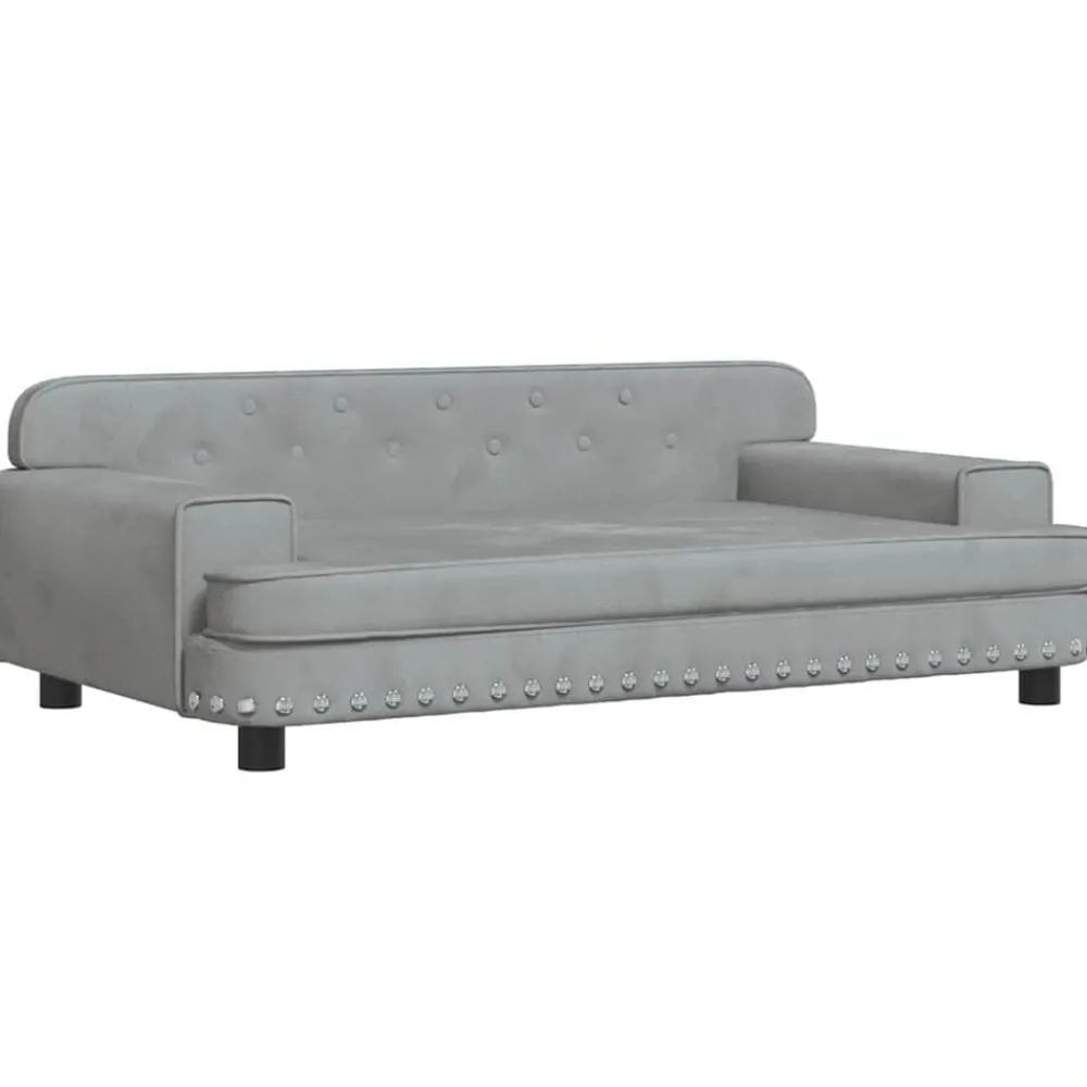 vidaXL Sofá para niños de terciopelo 90x53x30 cm Gris claro Outlet