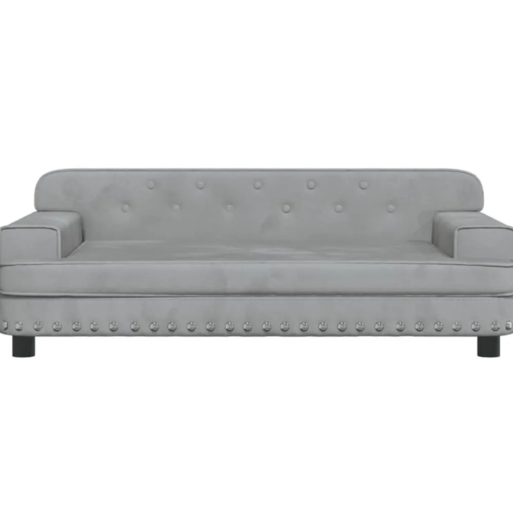 vidaXL Sofá para niños de terciopelo 90x53x30 cm Gris claro Outlet