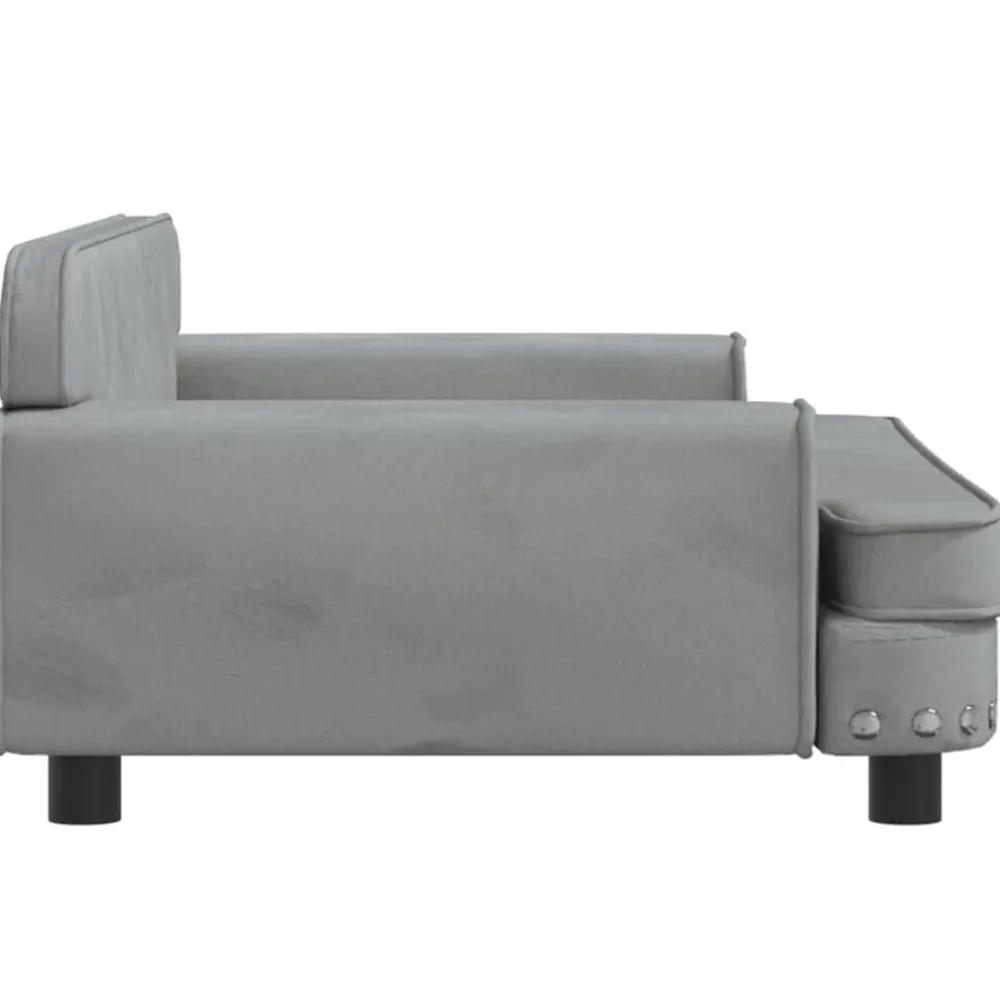 vidaXL Sofá para niños de terciopelo 90x53x30 cm Gris claro Outlet