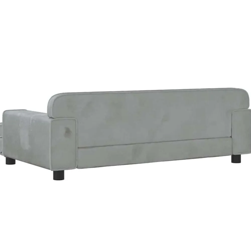 vidaXL Sofá para niños de terciopelo 90x53x30 cm Gris claro Outlet