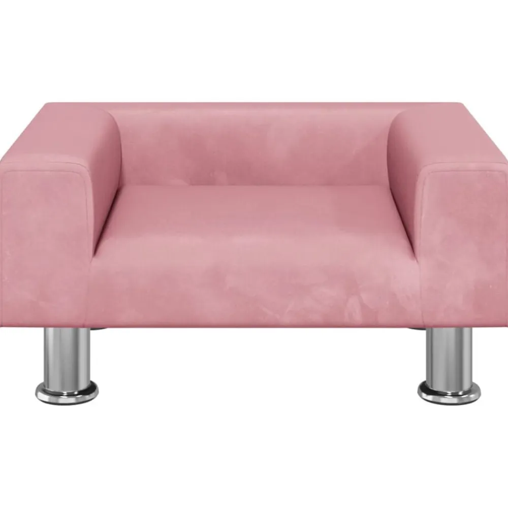 vidaXL Sofá para niños de terciopelo 50x40x26,5 cm Rosa New