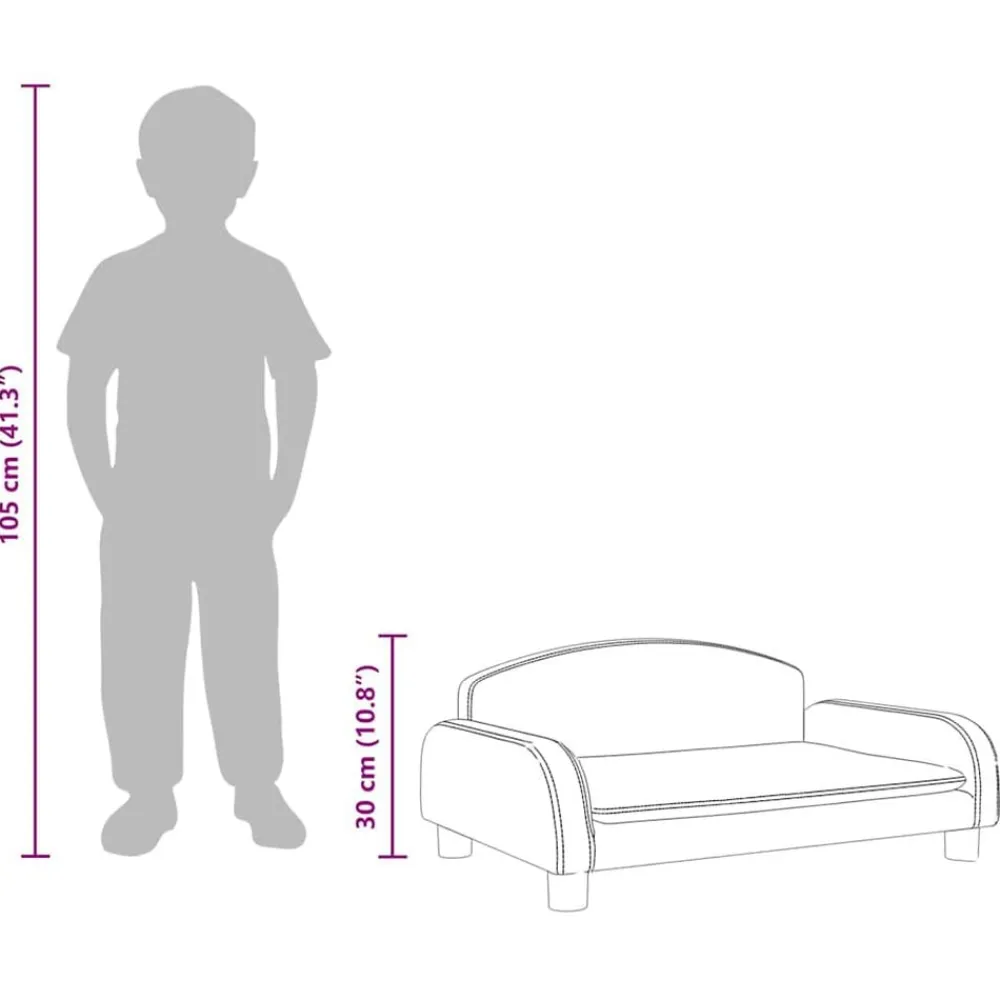 Niños vidaXL Mobiliario Para Bebés Y Niños Pequeños-Sofá para niños de tela marrón 70x45x30 cm