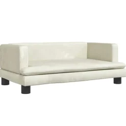 vidaXL Sofá para niños de terciopelo 80x45x30 cm Crema New