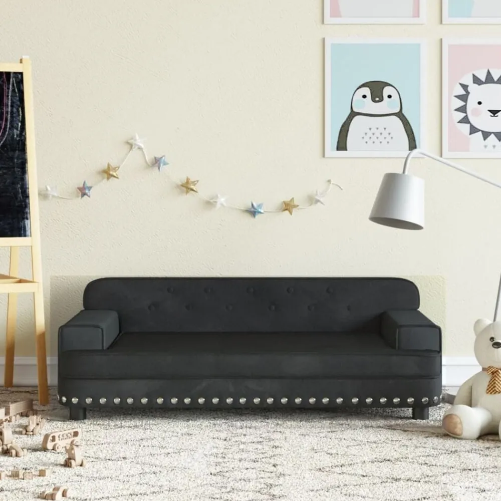 Niños vidaXL Mobiliario Para Bebés Y Niños Pequeños-Sofá para niños de terciopelo 90x53x30 cm