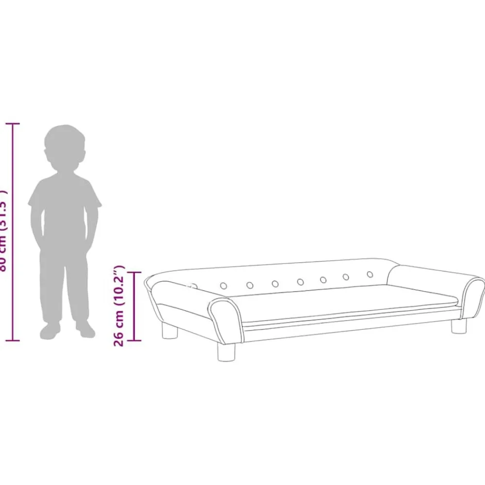 Niños vidaXL Mobiliario Para Bebés Y Niños Pequeños-Sofá para niños de terciopelo 100x50x26 cm