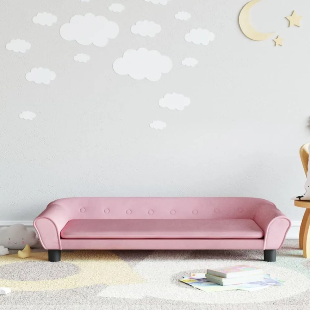Niños vidaXL Mobiliario Para Bebés Y Niños Pequeños-Sofá para niños de terciopelo 100x50x26 cm