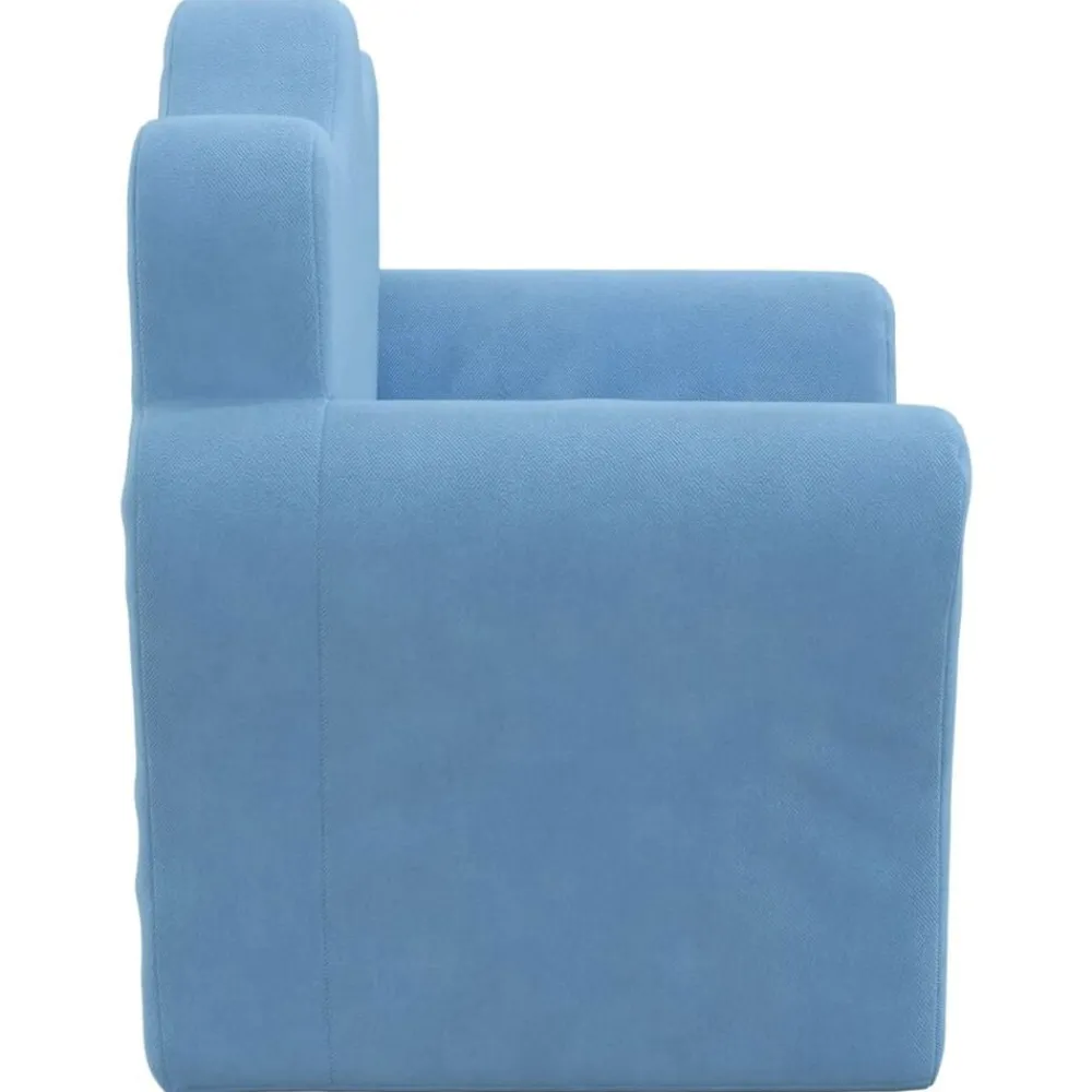 vidaXL Sofá para niños felpa suave Azul Clearance