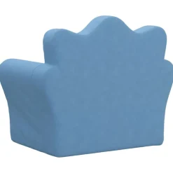 vidaXL Sofá para niños felpa suave Azul Clearance