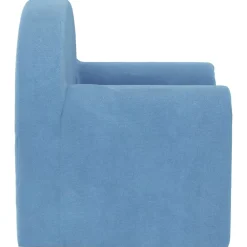 vidaXL Sofá para niños felpa suave Azul Clearance