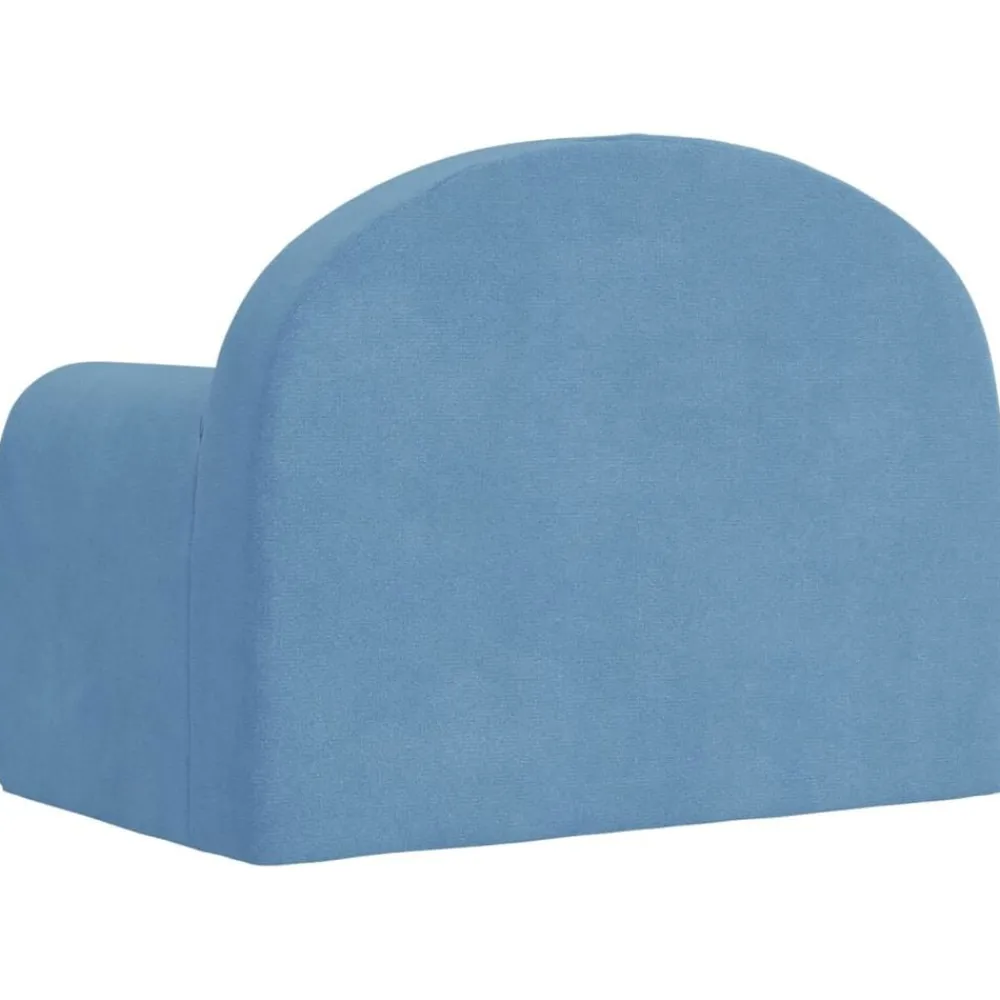 vidaXL Sofá para niños felpa suave Azul Clearance